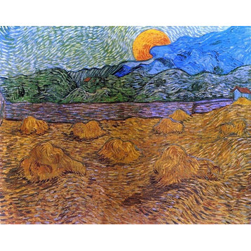 Vincent Van Gogh Evening Landscape With Rising Moon Wall Decal