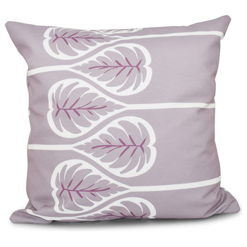 Fern 1, Floral Outdoor Pillow, Lavender, 18"x18"