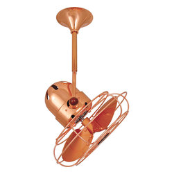 Bianca Direcional Polished Copper Single Ceiling Fan with Metal Blades - Ceiling Fans