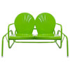 41" Outdoor Retro Metal Tulip Double Glider Patio Chair Lime Green
