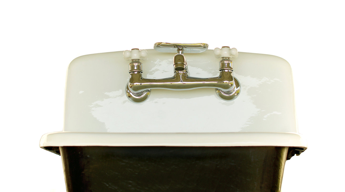Deep Utility Sink Antique Style Cast Iron Porcelain Farm Sink Set, Black