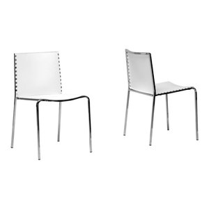 Bryson Bentwood Dining Chair Set Of 2 White And Chrome