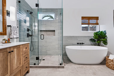 Inspiration for a coastal bathroom remodel in San Diego