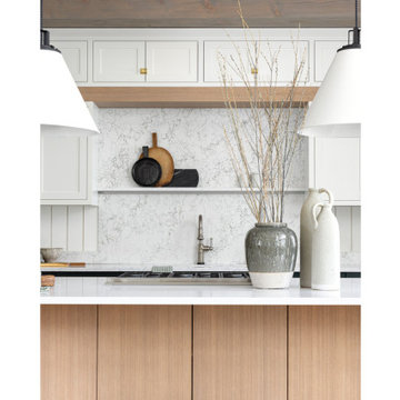 Full Height Backsplash Creates Modern Look In Transitional Kitchen