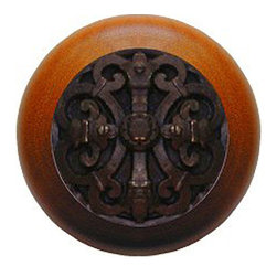 Inviting Home Inc. - Chateau Cherry Wood Knob, Dark Brass - Cabinet And Drawer Knobs