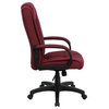 Scranton & Co Contemporary Fabric High Back Executive Chair in Burgundy Red