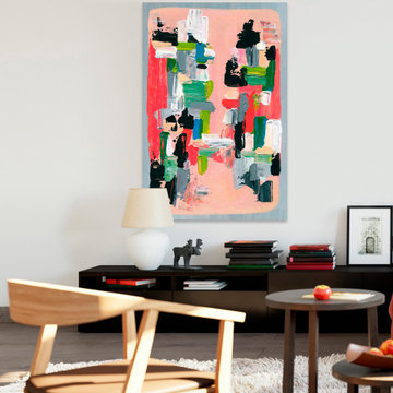 "Geometric Connection" Painting Print on Wrapped Canvas