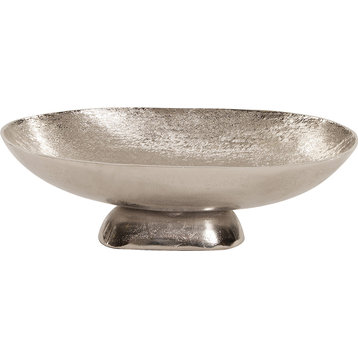 Howard Elliott Textured Footed Bright Silver Bowl, Large