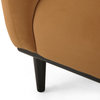 Sandee Contemporary Upholstered Loveseat, Turmeric/Matte Black, 100% Polyester + Birch