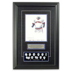 Heritage Sports Art - Original Art of the MLB 1977 Detroit Tigers Uniform - This beautifully framed piece features an original piece of watercolor artwork glass-framed in an attractive two inch wide black resin frame with a double mat. The outer dimensions of the framed piece are approximately 17" wide x 24.5" high, although the exact size will vary according to the size of the original piece of art. At the core of the framed piece is the actual piece of original artwork as painted by the artist on textured 100% rag, water-marked watercolor paper. In many cases the original artwork has handwritten notes in pencil from the artist. Simply put, this is beautiful, one-of-a-kind artwork. The outer mat is a rich textured black acid-free mat with a decorative inset white v-groove, while the inner mat is a complimentary colored acid-free mat reflecting one of the team's primary colors. The image of this framed piece shows the mat color that we use (Medium Blue). Beneath the artwork is a silver plate with black text describing the original artwork. The text for this piece will read: This original, one-of-a-kind watercolor painting of the 1977 Detroit Tigers uniform is the original artwork that was used in the creation of this Detroit Tigers uniform evolution print and tens of thousands of other Detroit Tigers products that have been sold across North America. This original piece of art was painted by artist Bill Band for Maple Leaf Productions Ltd. Beneath the silver plate is a 3" x 9" reproduction of a well known, best-selling print that celebrates the history of the team. The print beautifully illustrates the chronological evolution of the team's uniform and shows you how the original art was used in the creation of this print. If you look closely, you will see that the print features the actual artwork being offered for sale. The piece is framed with an extremely high quality framing glass. We have used this glass style for many years with excellent results. We package every piece very carefully in a double layer of bubble wrap and a rigid double-wall cardboard package to avoid breakage at any point during the shipping process, but if damage does occur, we will gladly repair, replace or refund. Please note that all of our products come with a 90 day 100% satisfaction guarantee. Each framed piece also comes with a two page letter signed by Scott Sillcox describing the history behind the art. If there was an extra-special story about your piece of art, that story will be included in the letter. When you receive your framed piece, you should find the letter lightly attached to the front of the framed piece. If you have any questions, at any time, about the actual artwork or about any of the artist's handwritten notes on the artwork, I would love to tell you about them. After placing your order, please click the "Contact Seller" button to message me and I will tell you everything I can about your original piece of art. The artists and I spent well over ten years of our lives creating these pieces of original artwork, and in many cases there are stories I can tell you about your actual piece of artwork that might add an extra element of interest in your one-of-a-kind purchase.
