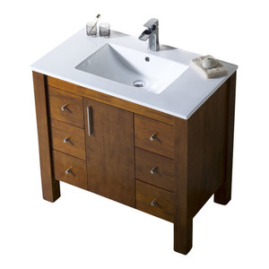 Parsons 37 Porcelain Top Vanity Transitional Bathroom Vanities