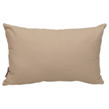 Parkland Collection Transitional Solid Beige Rectangle 18" x 12" Pillow