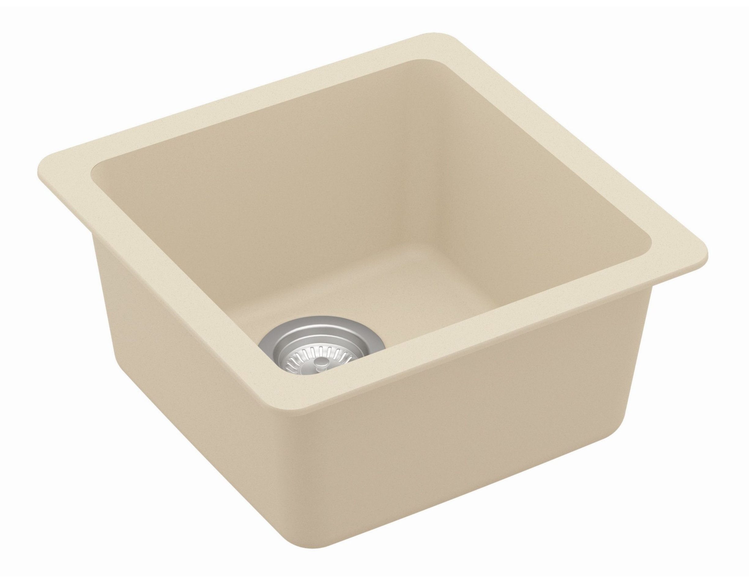 Karran Undermount Quartz Composite 17" Bar Single Bowl Sink, Bisque