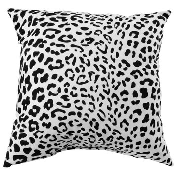 Leopard Print Decorative Pillow, 16x16, Snow