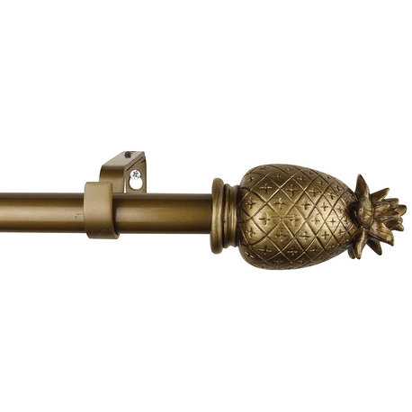 1" Pineapple Curtain Rod, 48"-84", Renaissance Gold