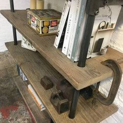 Annabel Reclaimed Scaffolding Boards & Steel Pipe Shelving / Bookcase - Display & Wall Shelves
