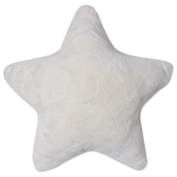 Indoor Fur Star Off White 16.5" Throw Pillow
