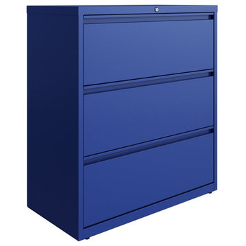 Hirsh 36-in Wide HL10000 Series 3 Drawer Metal Lateral File Cabinet Classic Blue
