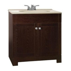 American Classics Renditions Vanity in Java Oak with Solid Surface Technology - Bathroom Vanities And Sink Consoles
