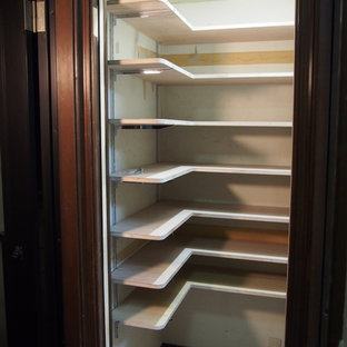 Farmhouse kitchen pantry ideas - Inspiration for a country kitchen pantry remodel in Other