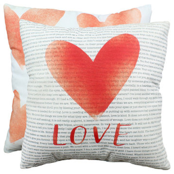 Love Quotes Double Sided Pillow, 16"x16"