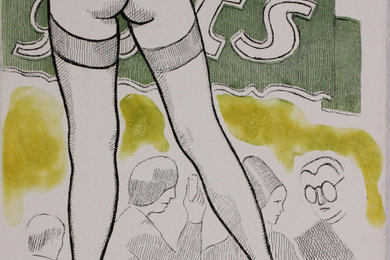 Dino Buzzati, Le gambe di Saint Germain, 1971,  Acquaforte acquatinta firmata e