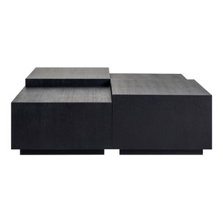 Charcoal Gray Mahogany Wood Coffee Table, Eichholtz Prelude