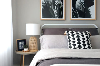 Design ideas for a scandinavian bedroom in Melbourne.