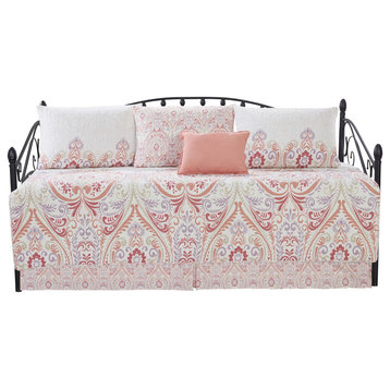 Visionary Damask 6 Piece Quilted Daybed Set, Multi, Daybed (75" X 39")
