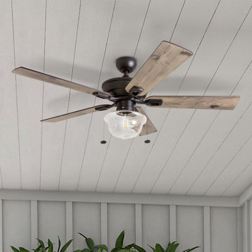 Prominence Home Abner Damp Rated Indoor Outdoor Ceiling Fan, 52 inch, Bronze