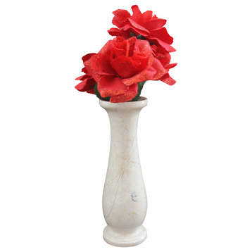 Small Cameo Marble Rose Vase With Lip