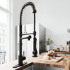 VIGO Zurich Pull-Down Kitchen Faucet With Deck Plate, Matte Black