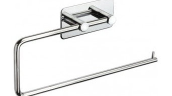 Stick on Towel Rail for Bathrooms with Polished Stainless Steel Finish