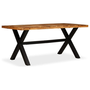 vidaXL Dining Table Kitchen Dining Room Table Solid Acacia and Mango Wood