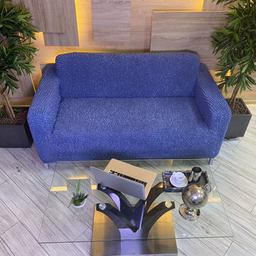 Blue Sofa 3 Seater Slipcover | Microfibra Collection | Interior Design