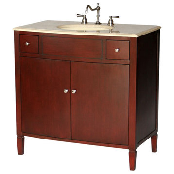 36" Contemporary Style Single Sink Bathroom Vanity Model 2414-F BE