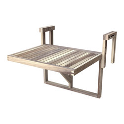 INTERBUILD Stockholm Balcony Folding Deck Table in Organic White - Folding Tables