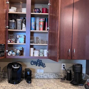 Coffee station for ease of preparing in morning routine