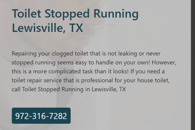 Toilet Stopped Running Lewisville, TX