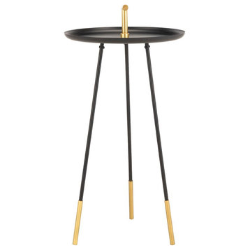 Safavieh Delia Handle Side Table, Black/Gold
