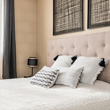 Chambre Chic et cosy - Beige & Noir - l'élégance à la Française