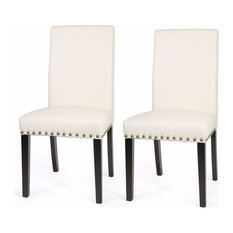 50 Most Por Leather Dining Room Chairs For 2018 Houzz Barton Nail Head Leather Dining Chair Set Of 2 Cream Chairs