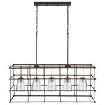 Capital Lighting - Capital Lighting 829751NG-462 Turner - 5 Light Island - Five Clear Ringed shades punctuate the cage-style,Turner 5 Light Islan Nordic Grey Clear Ri *UL Approved: YES Energy Star Qualified: n/a ADA Certified: n/a  *Number of Lights: Lamp: 5-*Wattage:100w E26 Medium Base bulb(s) *Bulb Included:No *Bulb Type:E26 Medium Base *Finish Type:Nordic Grey
