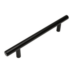 Cosmas - Cosmas 305-160FB Flat Black 6-5/16&rdquo; CTC (160mm) Euro Bar Pull [10-PACK] - Cabinet And Drawer Handle Pulls