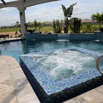 Blue glass-tile