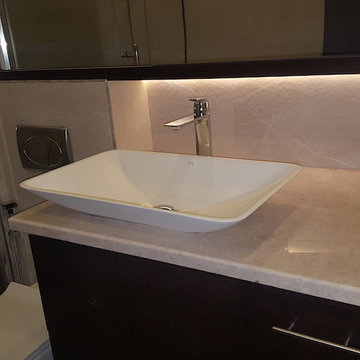 Master and powder bathrooms fit out, makeover