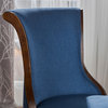 GDF Studio Lexia Plush Classic Fabric Dining Chair, Dark Navy