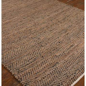 Tobais Rescued Leather and Hemp Rug, 9'x12'