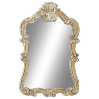 Vintage Cream Wood Wall Mirror 18197