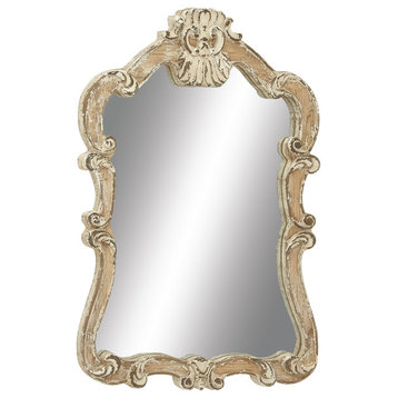 Vintage Cream Wood Wall Mirror 18197